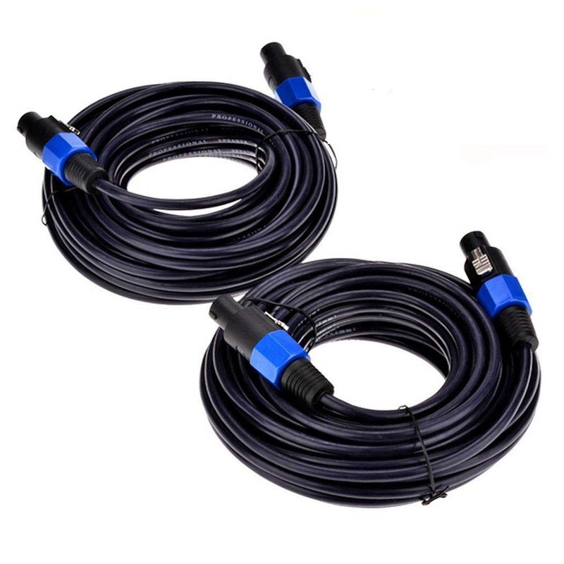Yuyaokk 2Pack 10 ft Male Speakon to Speakon Cables, Professional 12 Guage AWG Audio Cord DJ Speaker Cable Wire with Twist Lock - 2 Conductor. - Image 1